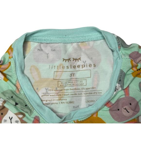 Little Sleepies Bamboo Rad Rabbits Pajama Pants Set Toddler 3T Easter Whimsygoth - Picture 3 of 7